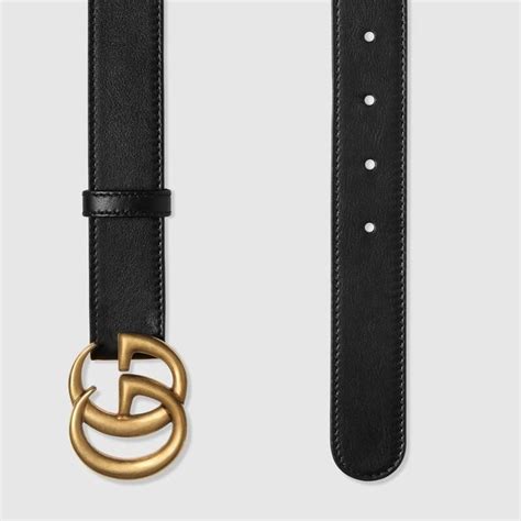 Leather belt with Double G buckle (414516AP00T1000) 